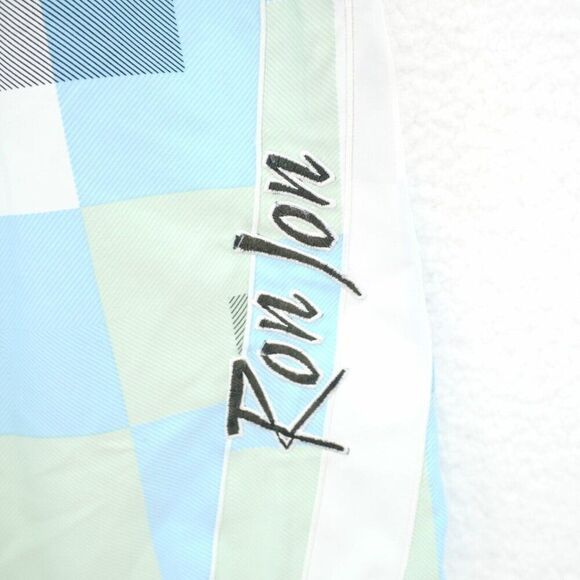 Ron Jon Cargo Pocket White Black Teal Green Patchwork Swim Trunks 38 / 9 High Ri - Picture 3 of 8